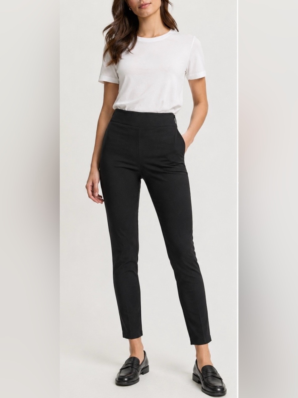 NWT Everlane The Work Pant Black Size 4 High Rise Side Zip Skinny Pants